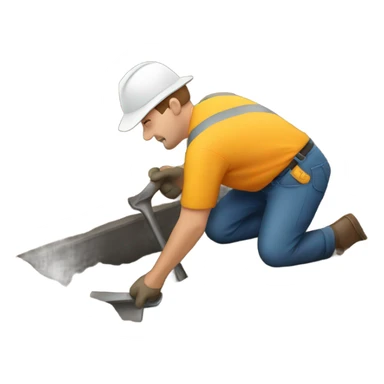 Man digging ditch sticker