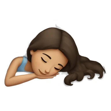Brunette girl sleeping in the bed sticker