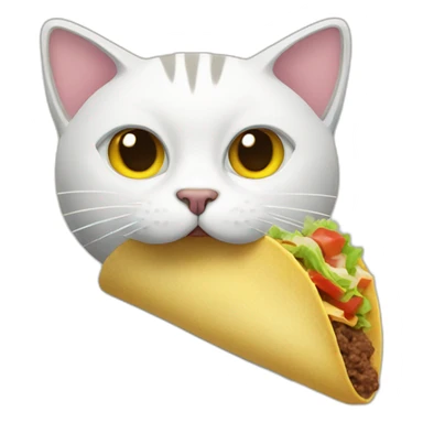 Cat eating a taco sticker