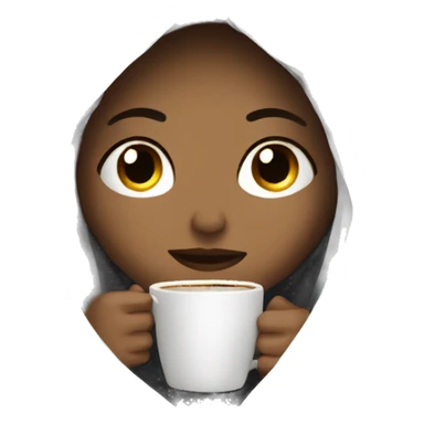 White Girl inside a blanket sipping coffee eyes closed sticker