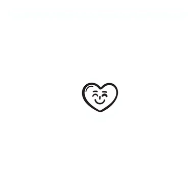 hand-drawn doodle of a heart with a smiling face sticker