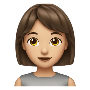 brunette bangs with cat sticker