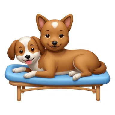 dog getting massage sticker