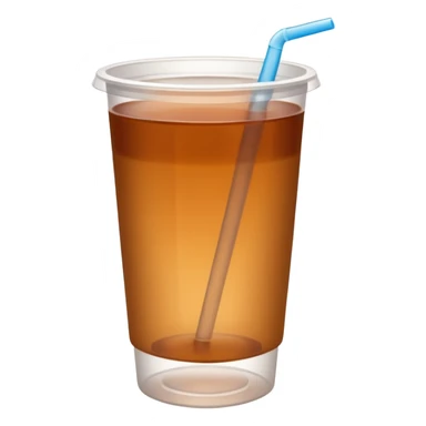 Open plastic cup with cold brown mate tea, without any straws. sticker