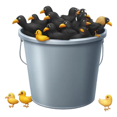 Bucket of beaks and feet sticker
