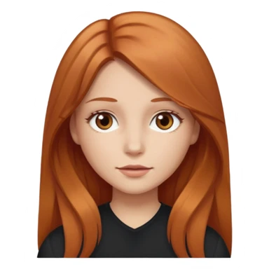 girlfriend with long middle part dark strawberry blonde hair with brown eyes sticker