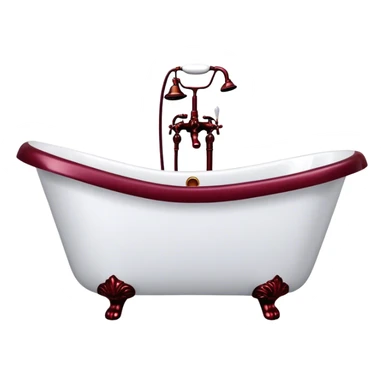 Burgundy heart shaped bathtub sticker