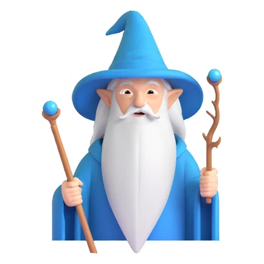 Gandalf wizard with staff and pointy hat sticker