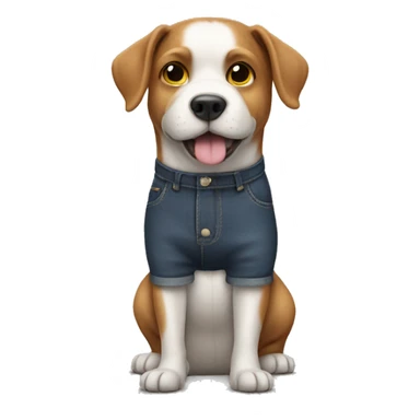 Dog wearing pants sticker