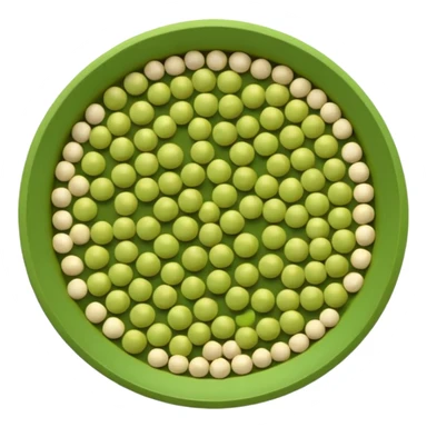 dried split peas, loose scatter, soft matte surface, muted green to yellow-green, smooth, round-edged, slightly flattened, clean natural break, no extras, apple emoji style, soft lighting, transparent background, emoji scale sticker