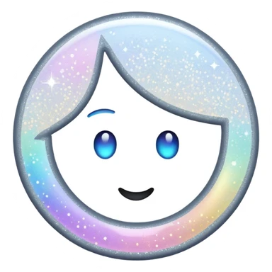 white glory glitter sticker