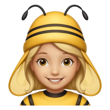 girl bee with party cap sticker