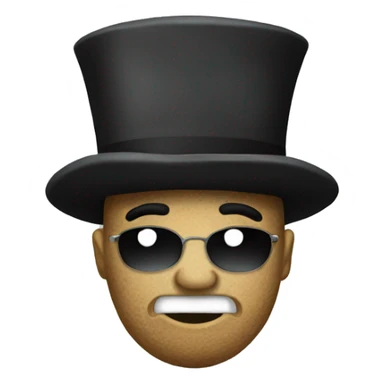 rock with tophat sticker