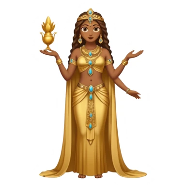 una diosa morena de la época púnica, de alto rango y de estatura media, una foto de cuerpo entero sticker