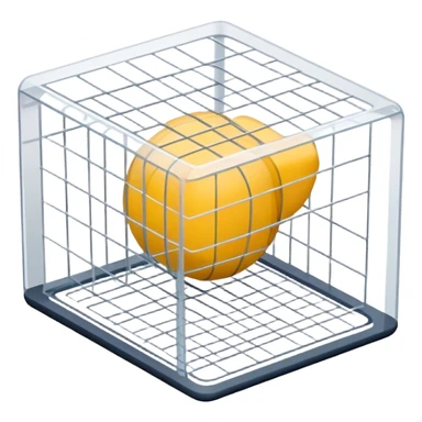 Create an emoji for 3D visualization and modeling. Show a 3D object with wireframe lines and a 3D modeling tool interface. Use modern, professional colors. Do not include any emojis or smiley faces. Make the background transparent. sticker