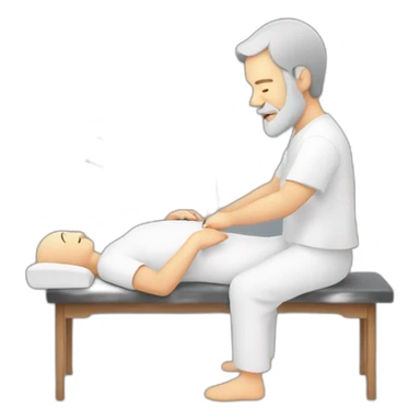 Grey Beared man doing acupuncture sticker