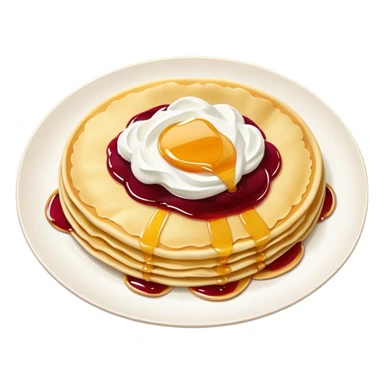 scandinavian round crepes with jam and sour cream sticker