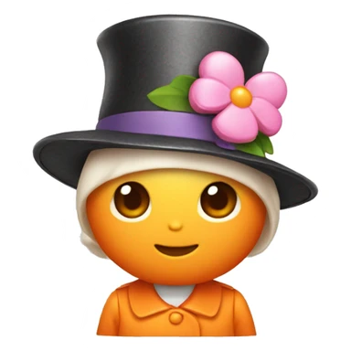 hello kitty emoji orange with hat sticker