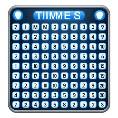 digital timetable board with rows of times sticker