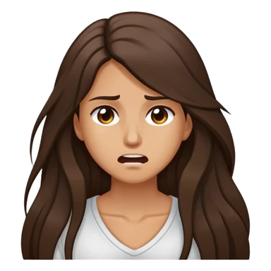 brunette tan and long hair in pain sticker