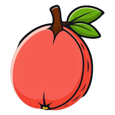 guava, whole and sliced tropical fruit sticker