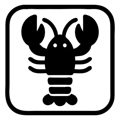 lobster with a square shape around it sticker