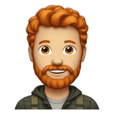 red headed man with beard sticker