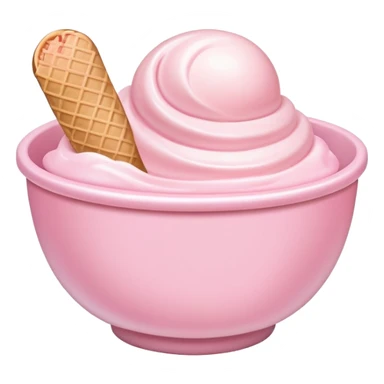 super realistic small pink bowl of ice cream sticker