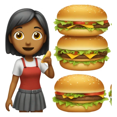 girl being an hamburger sticker