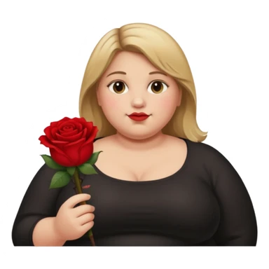 ash Trevino is a fat girl with dirty blonde hair and has a rose in her hand , really fat sticker
