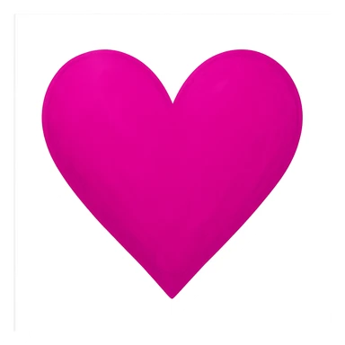 heart with a bright magenta color, digital illustration, no background sticker
