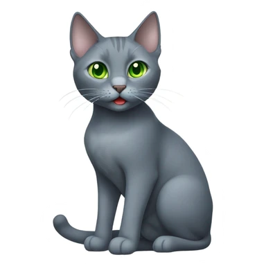 A Russian blue cat meowing sticker