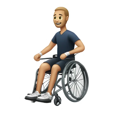 person in wheelchair playing parabadminton sticker
