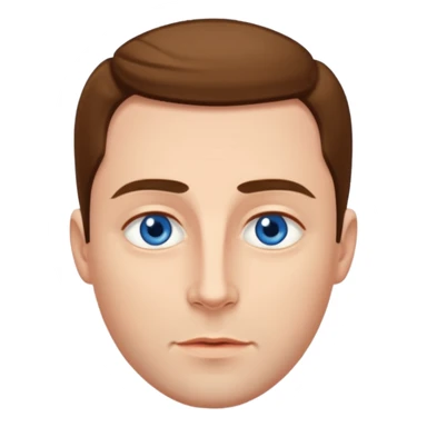 a man with deep blue almond eyes and hollow cheeks with a perfect jawline sticker