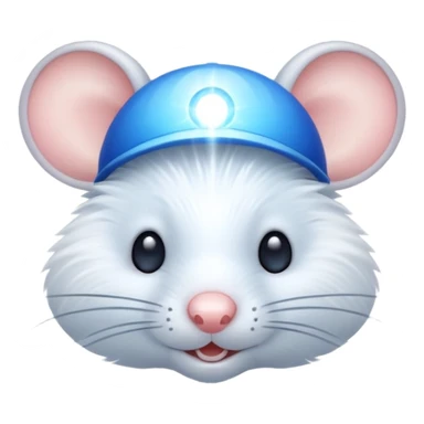 A mouse face with blue sun rays like a sun  sticker