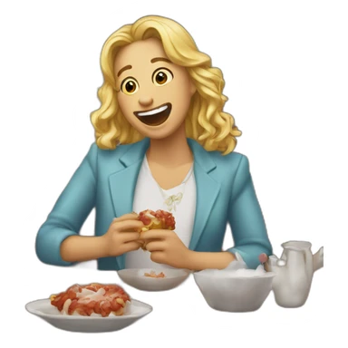 A 🦀 laughing at a 👰 who just got divorced by 🤡 sticker