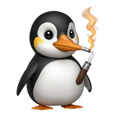 Un pingouin qui fume la pipe sticker