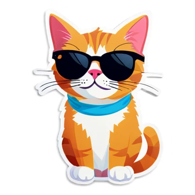 cat wearing a sunglasses  sticker