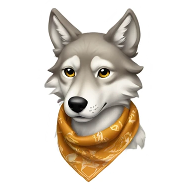 Wolf wearing a Hermes scarf sticker