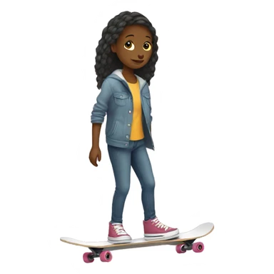 A girl do skateboarding  sticker