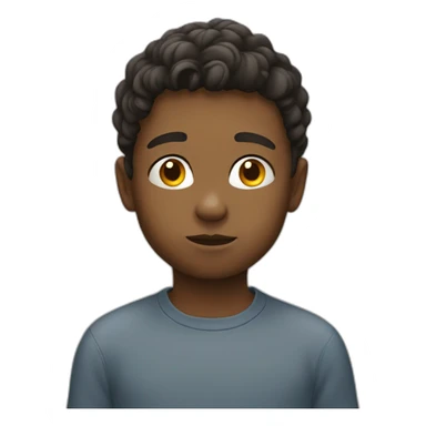 young boy thinking sticker