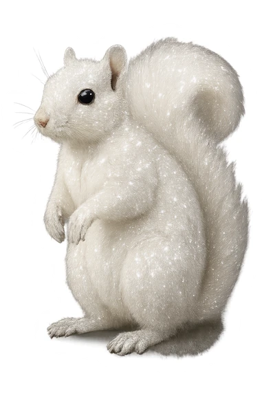 sparkly white squirrel sticker