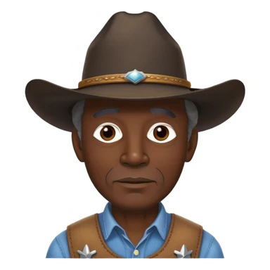 Old tall black man with a cowboy hat  sticker