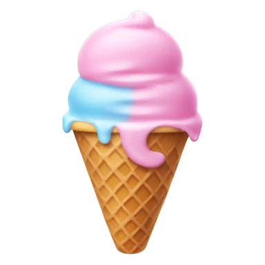 Ice cream with clear pink and blue icing  sticker