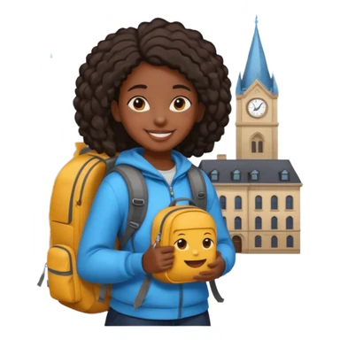 City Backpack Student black girl sticker