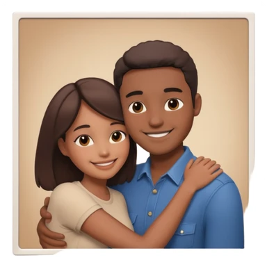 Couple hugs polaroid sticker