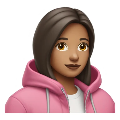brunette girl with pink hoodie and airpods max on sticker