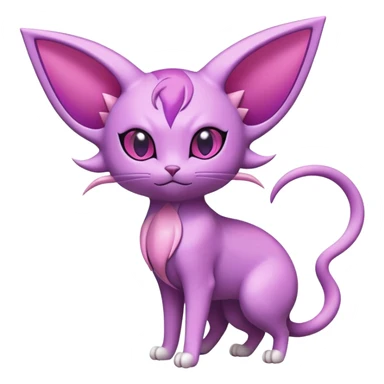 Espeon-Skitty-Fakémon-hybrid-creature (full body)  sticker