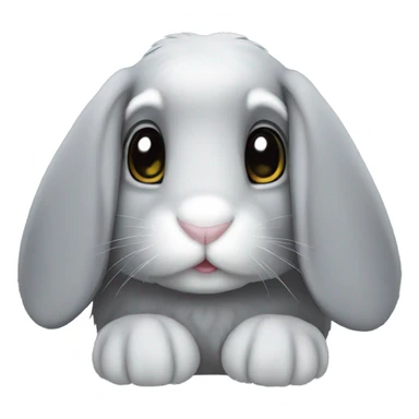 grey lop bunny sticker