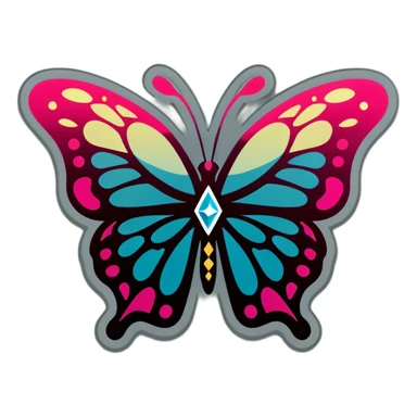 Diamond butterfly sticker